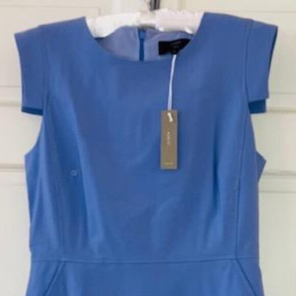 NWT J.Crew 365 Resume Sheath Periwinkle Blue Italian Stretch Wool Dress Sz 6 - Picture 4 of 11
